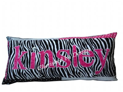 Kinsley Zebra Personalized Pillow
